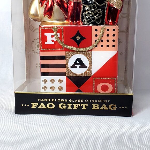 F.A.O. Schwarz Hand Blown Glass Ornament Nutcracker Teddy Bear FAO Gift Bag - Picture 4 of 8